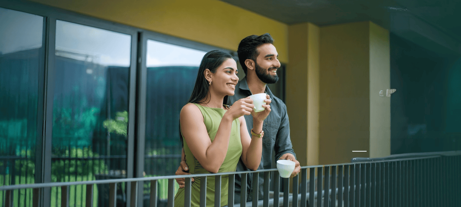 Couple enjoing in balcony